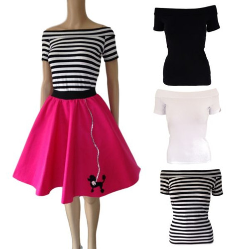 50s off the shoulder top - shoulder,
