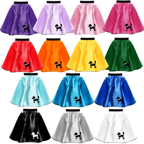 Womens satin poodle - poodle, skirt
