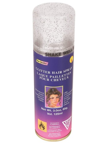 Silver glitter hairspray - silver,